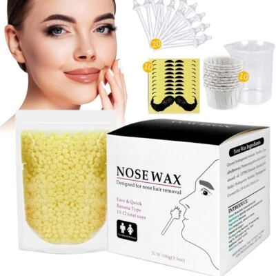 BRITNOVA Nose Wax Kit for Men Women, Nose Hair Waxing Kit with 100g Nose Hair Wax Beads