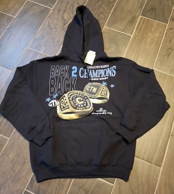 Men's Chinatown Market Championship Rings Back to Back Hoodie Medium Sweatshirt 
