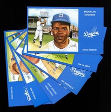 1988 Z Brooklyn Dodgers Postcards 6/12 INCLUDING JACKIE ROBINSON X2 REESE CAMPY