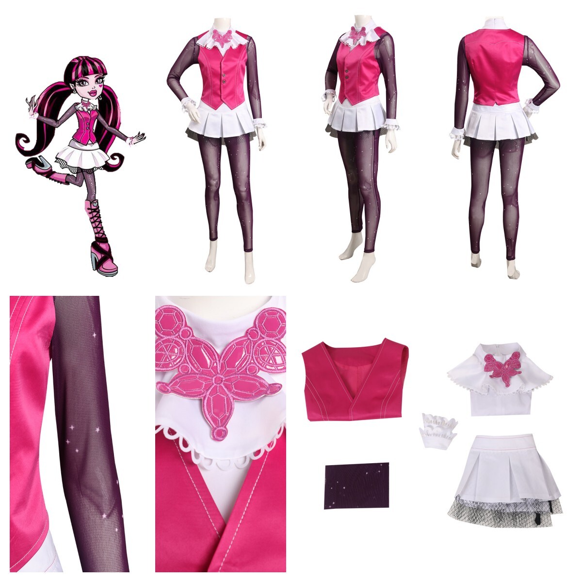 Monster High: Draculaura Cosplay Costume Halloween Carnival party fullsuit