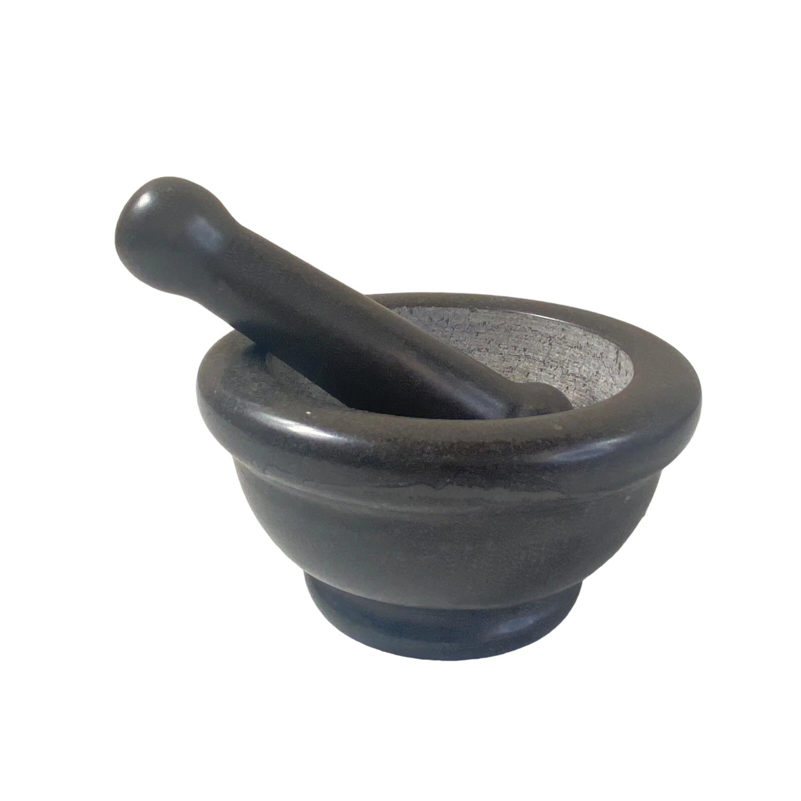 Mortar Pestle Set Grinding Bowl Kitchen Tool - Black