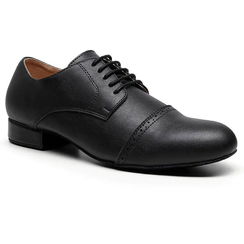 Hombres Negro Zapato de Baile de Salón Gamuza Cuero Bachata Salsa Tango Zapatos Zapato Latino