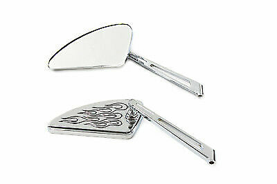 V-Twin Flame Tear Drop Mirror Set with Slotted Stems 34-0365