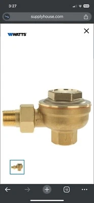 WATTS 1/2" BRASS STEAM TRAP ANGLE THERMOSTATIC RADIATOR VALVE 0036091 / 0036040
