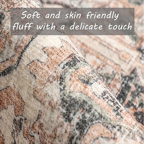 Area Rug 2x3 Washable Rug Door Mat Vintage Distressed Taupe Rug 2'x3 ...