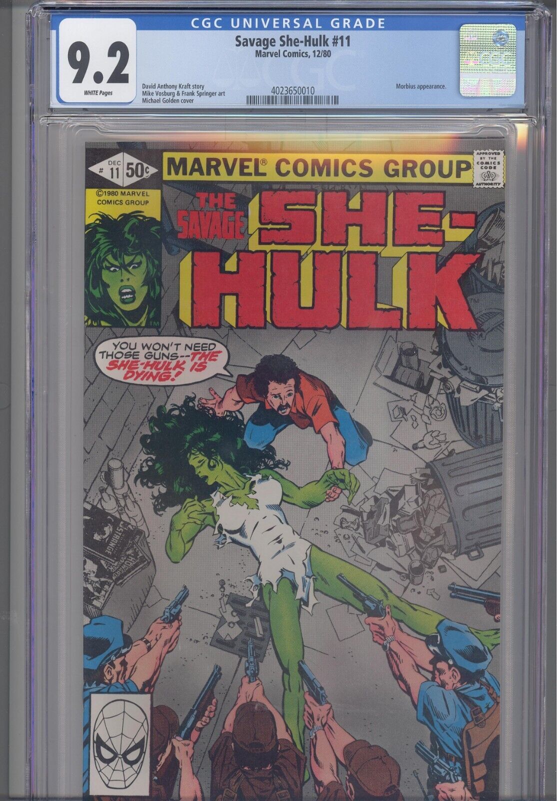 The Savage She-Hulk #11 CGC 9.2 1980 Marvel Comics Morbius App