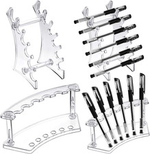 Teling 4 Pieces Pen Display Stand Acrylic Pen Holder Clear Pen Stand Rack Organi