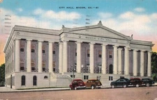 Postcard City Hall Macon Ga. c1943 T475