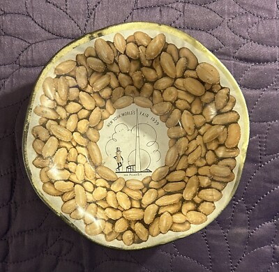 NEW YORK  WORLD'S FAIR  1939  MR PEANUT  TIN DISH  6''  VINTAGE