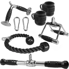 Tricep Press down Cable Machine Attachment, LAT Pulldown Attachments, Home Gym A