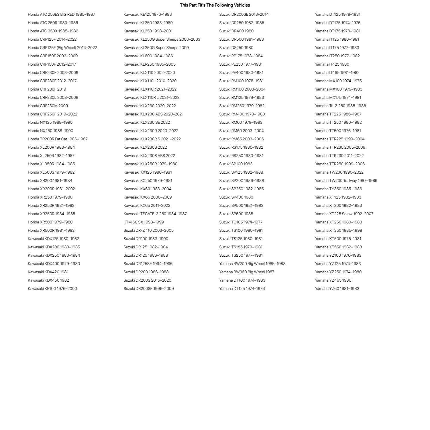 Polisport Fork Boots Black For HONDA XL250R 19821987 eBay