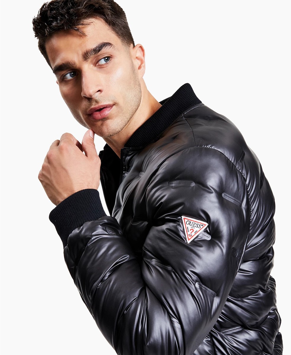 Guess Men's Stamp Quilt Puffer Bomber Jacket | eBay