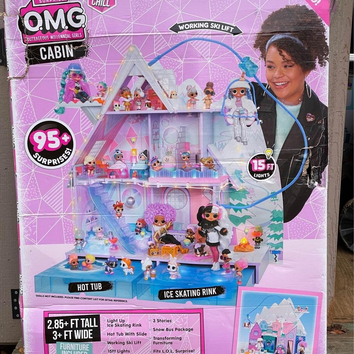 RARE *LOL Surprise OMG❄️Winter Chill Cabin Chalet Doll House 95+