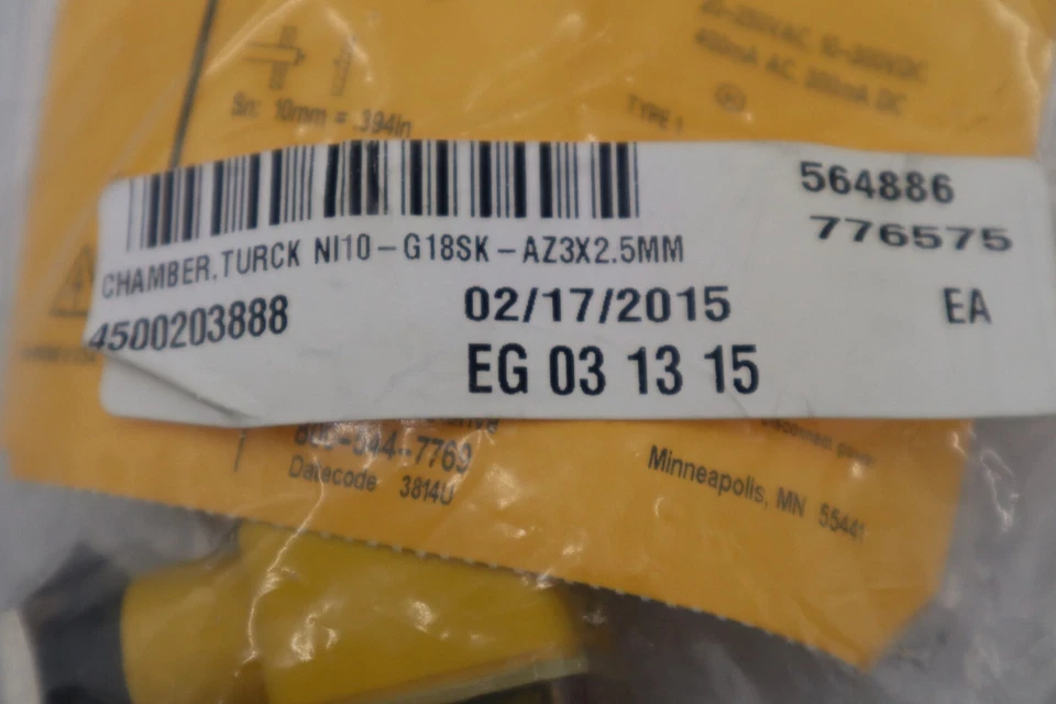 NEW Turck NI10-G18SK-AZ3X2 Inductive Sensor 55mm STOCK G910A - Image 3 of 3