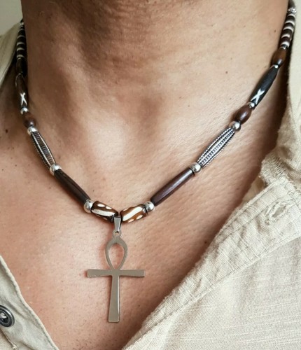 Mens stainless steel cross necklace 