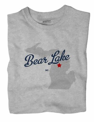 Bear Lake Michigan MI Mich T-Shirt Kalkaska County MAP