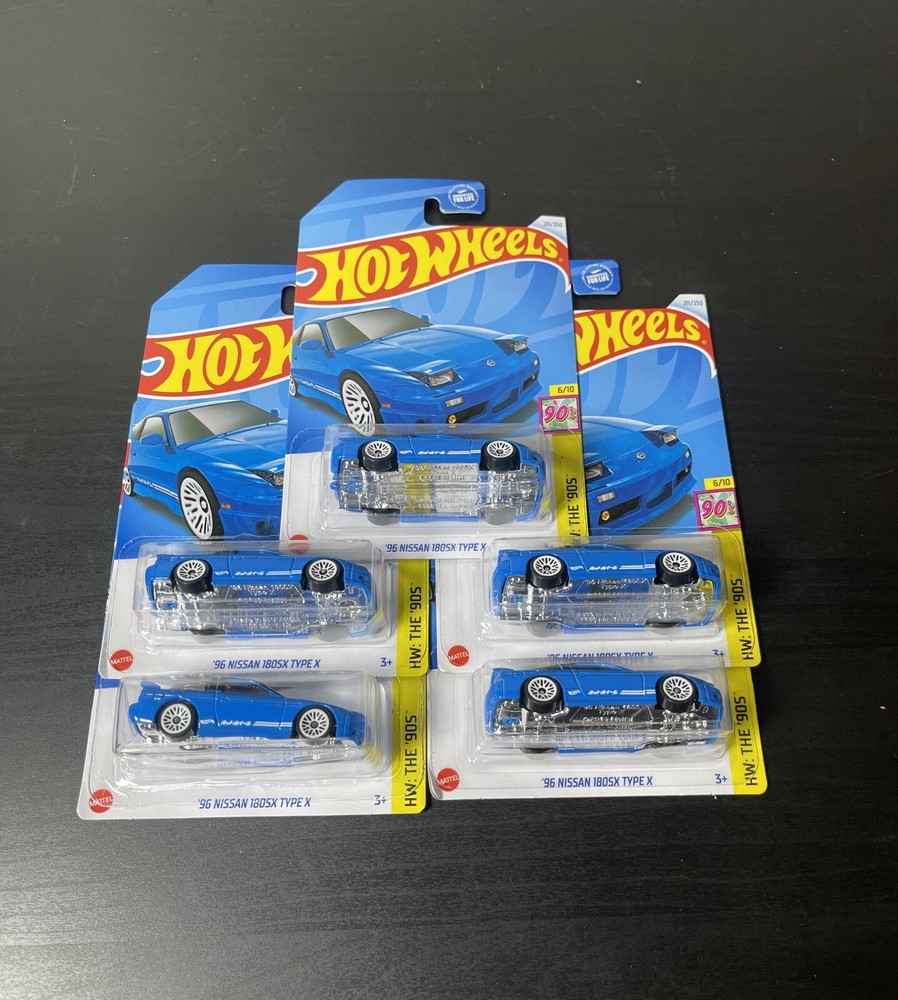 2024 Hot Wheels ‘96 Nissan 180SX Type X Blue Lot Of 5