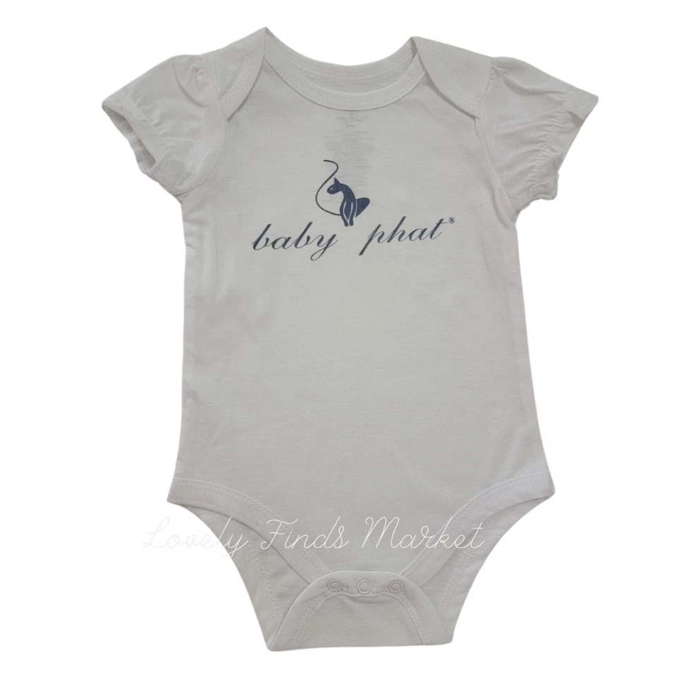 Baby Phat девочек 3 изделия комплект Creeper, брюки и обруч для волос белый и джинсовой ткани новый с ярлыком - Изображение 2 из 4