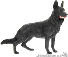 Black Alsatian German Shepherd ornament figurine sculpture Leonardo, gift boxed