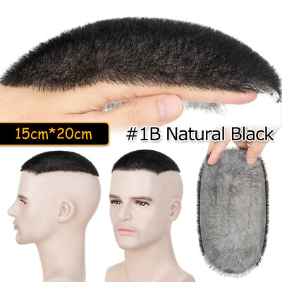 Herren REMY Echthaar Toupet Männer Buzz Cut Haarteile Skin PU Toupee Perücke Wig
