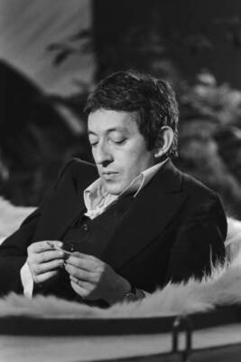 Serge Gainsbourg during the recording of a television show in Paris- Old Photo 2