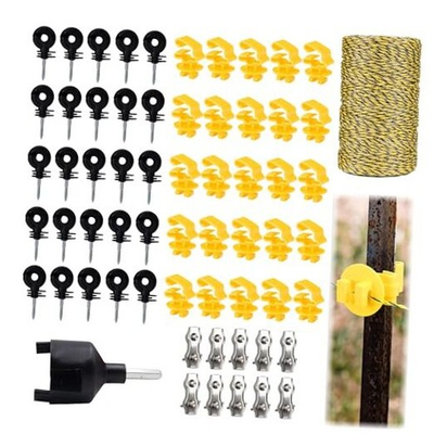 #ad 62 Pcs Electric Fence Wire Kit Include 656 ft 200 Meters Electric 656 ft wire $67.64