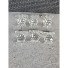 Swarovski Silver Mini Crystal Candle Stick Holders Set of 6 Vintage