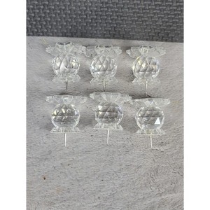 Swarovski Silver Mini Crystal Candle Stick Holders Set of 6 Vintage