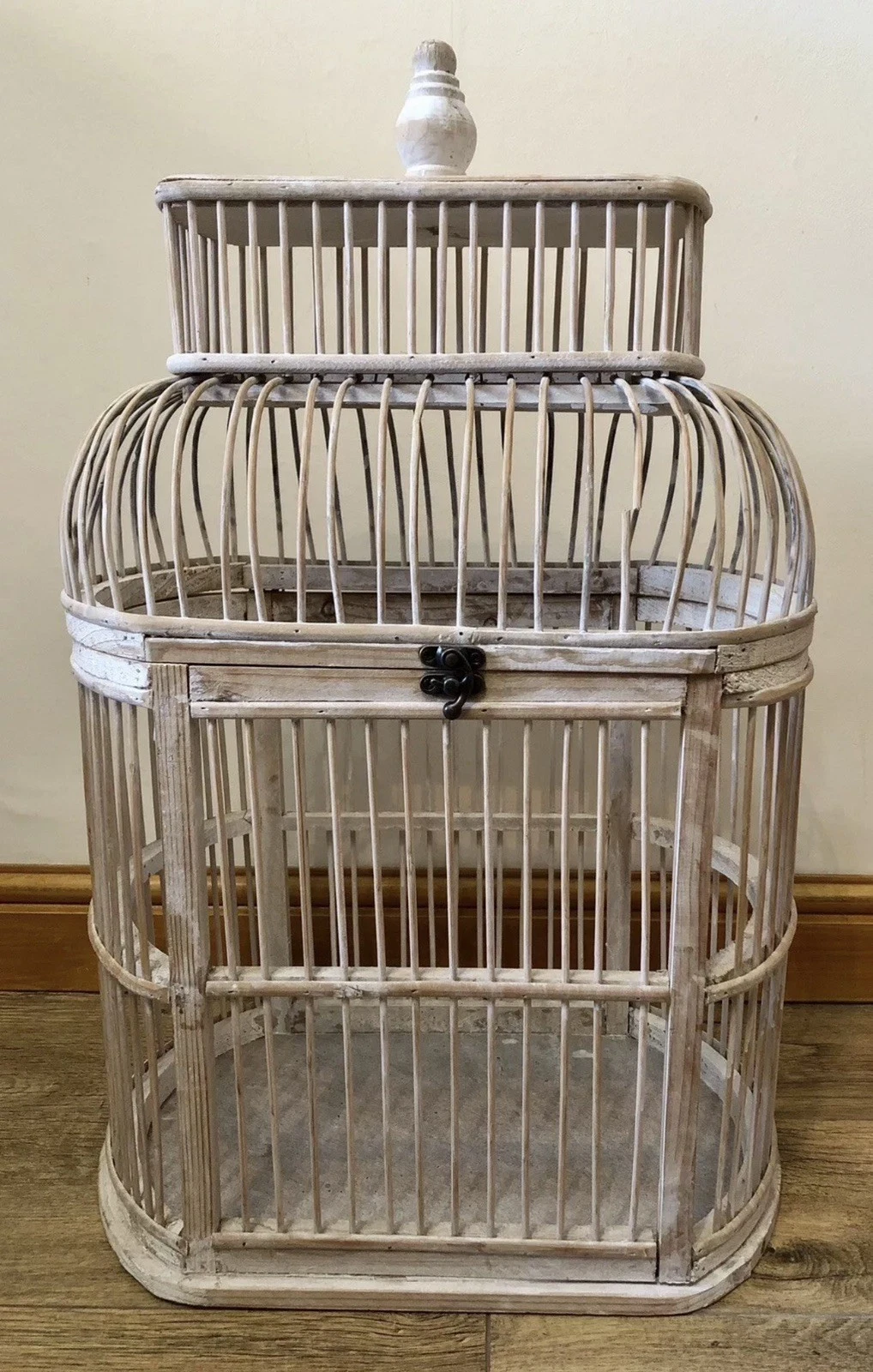 Antique / vintage Wooden Decorative Bird Cage Wood House Birdcage Brown