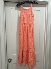 girls cat  jack large 10/12 orange sleeveless long dress