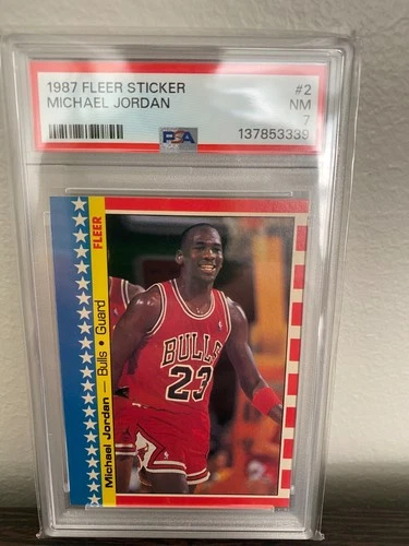 1987 FLEER MICHAEL JORDAN #2 PSA 7