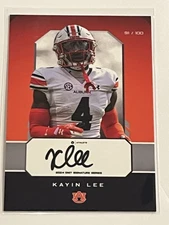 2024 Kayin Lee OnIt Athlete Auburn Tigers Football On-Card SP Auto #91/100