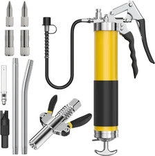 Grease Gun Kit with Hose Coupler: Lube Grease Guns Tool for 14 Oz Grease Tube - 