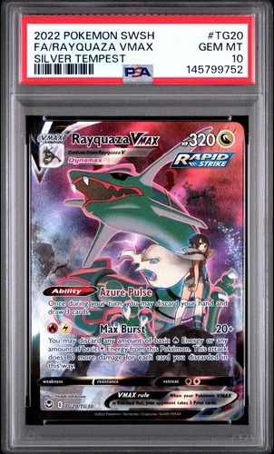 PSA 10 Gem Mint Rayquaza VMAX #TG20/TG30 Swsh12: Silver Tempest Trainer Gallery