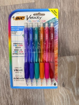 BIC Velocity Erasable Color Mechanical Pencils Medium O.7 Set Of 6