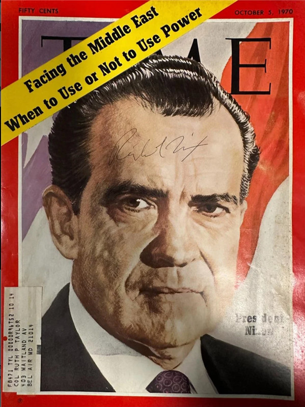 Richard Nixon Signed Time Magazine 10-5-1970 (Nixon Cover) w/COA