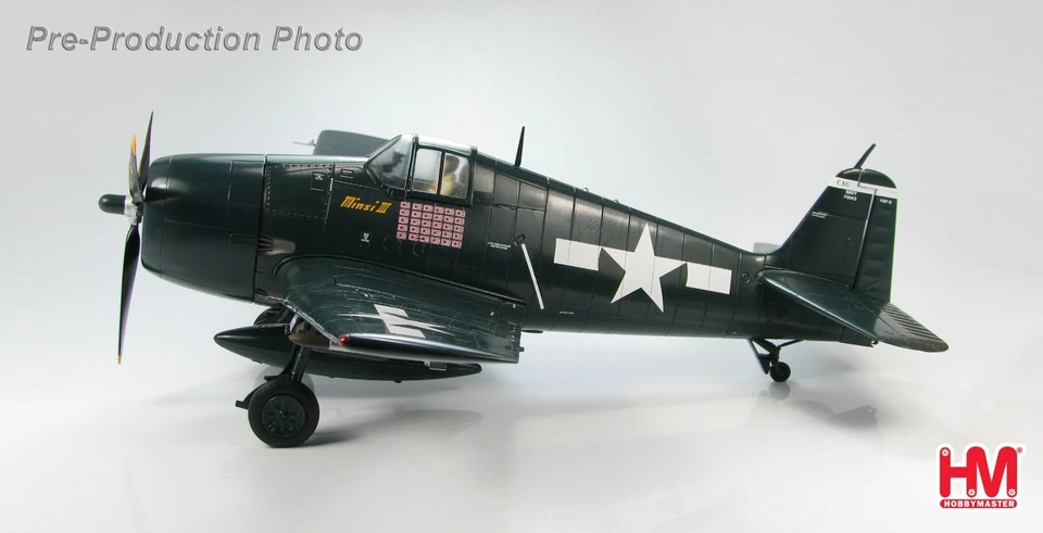 Hobby Master 1:32 US Navy F6F-5 Hellcat (HA0301) 'MINSI III' Model Plane - Image 2 of 4