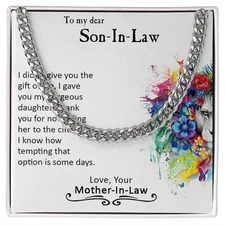 A Humorous and Heartfelt Gift for Your Son-in-Law – Necklace with Message Card