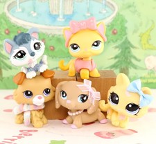 5lot lps ShortHair Cat and Dog Collie Dachshund Kitty for Girl Playset Xmas Toy