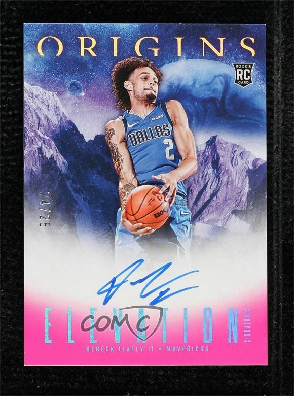2023 Origins Elevation Signatures Pink 24/25 Dereck Lively Rookie Auto RC 12cb