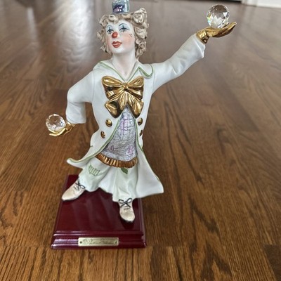 Vittorio Sabadin Swarovski Clown - Juggler - Capodimonte Porcelain Tall Figure