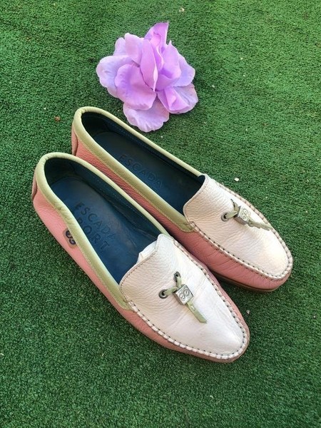Women Escada Loafers Pink Leather 38