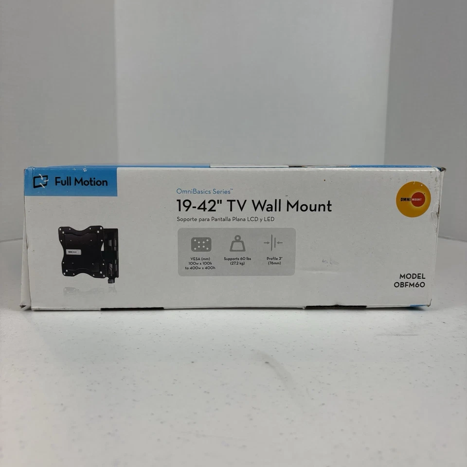OmniMount OBFM60 Full Motion TV montaje en pared para pantallas LED LCD 19-42 pulgadas Foto 2 de 4