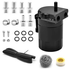 350ml Universal Oil Catch Can 0046 Aluminum Polish Baffled Reservoir black
