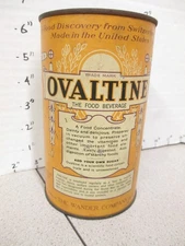OVALTINE 1936 drink mix tin metal can Little Orphan Annie radio show premium