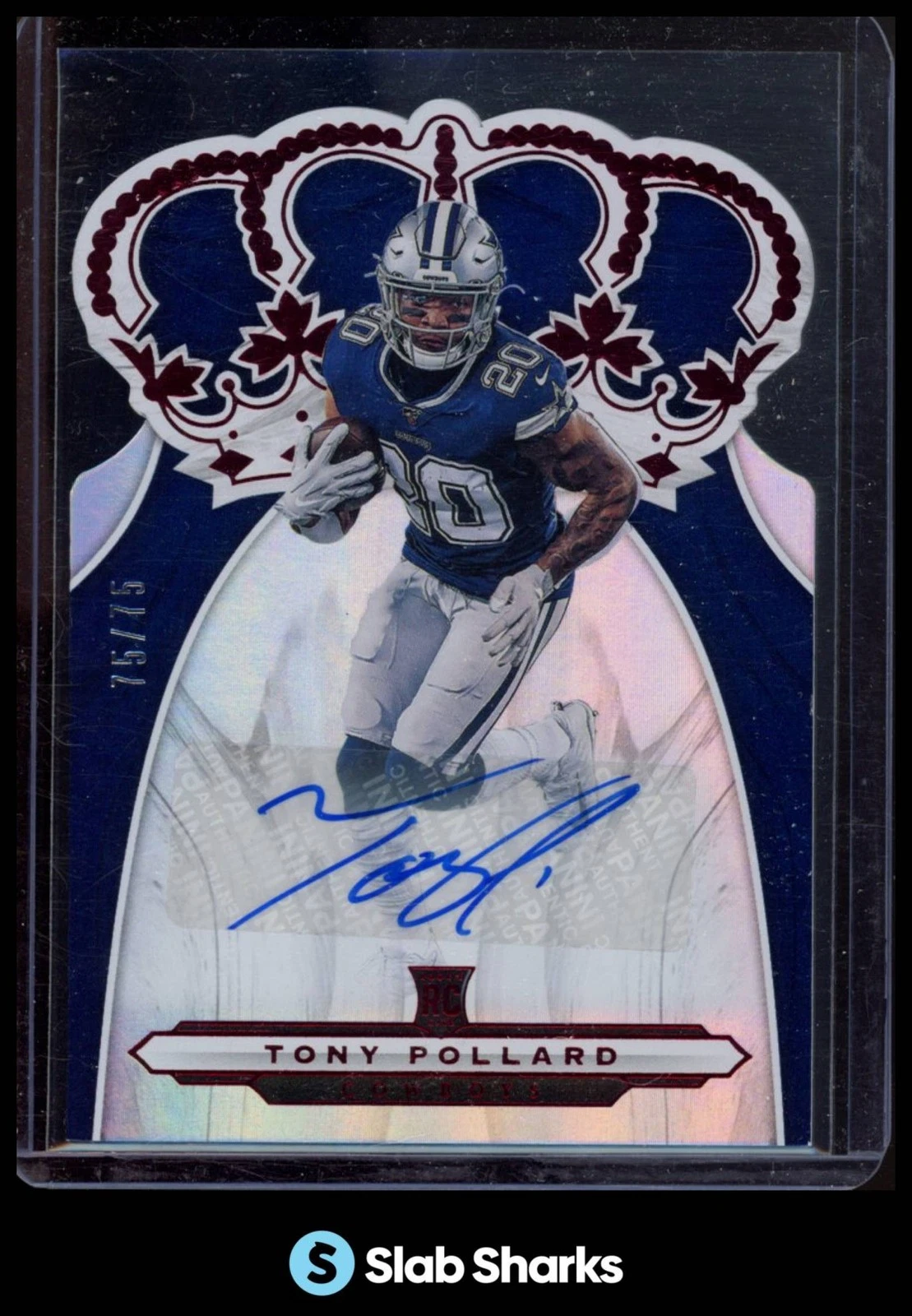 Tony Pollard Panini Chronicles Crown Royale #CR6 Autograph-Red