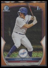 2023 Bowman #BCP-36 Logan Wagner Chrome Prospects Orange Shimmer Refractors #/25