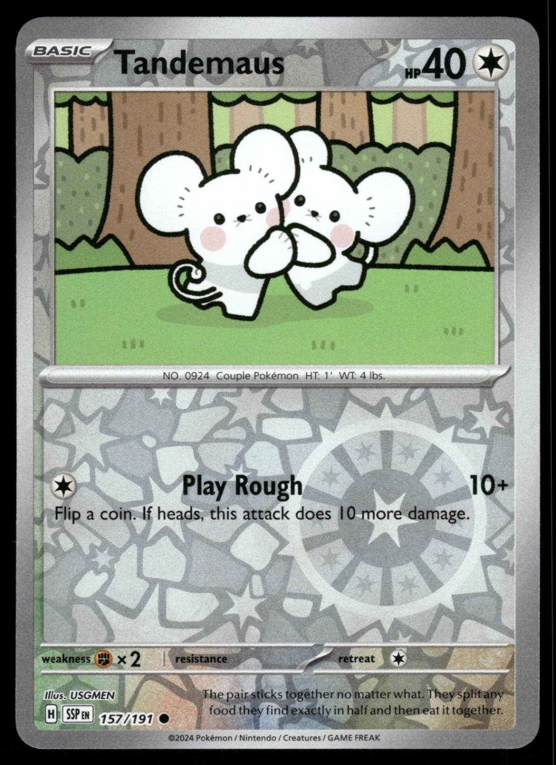 Tandemaus 157/191 SSP SV08: Surging Sparks Reverse Holo NM