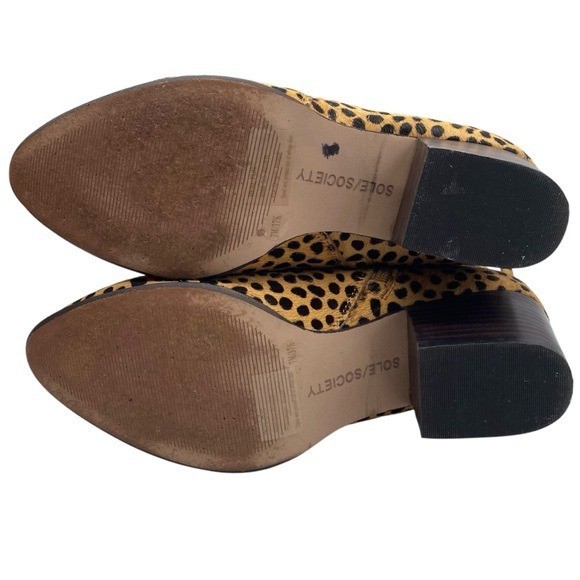 Sole Society Womens Shoes River Boots Sz 7 Animal Print Fur Ankle Heeled Chic