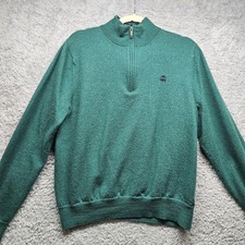 Brooks Brothers Boys Green Merino Wool 1/4 Zip Sweater Size Large Preppy Classic